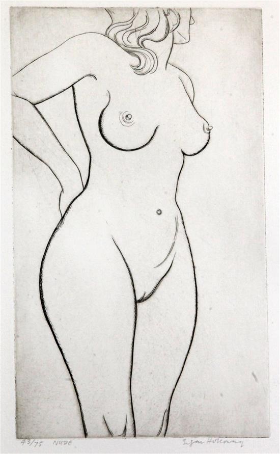 Edgar Holloway (1914-2008) Nude 1977, 230 x 135mm
